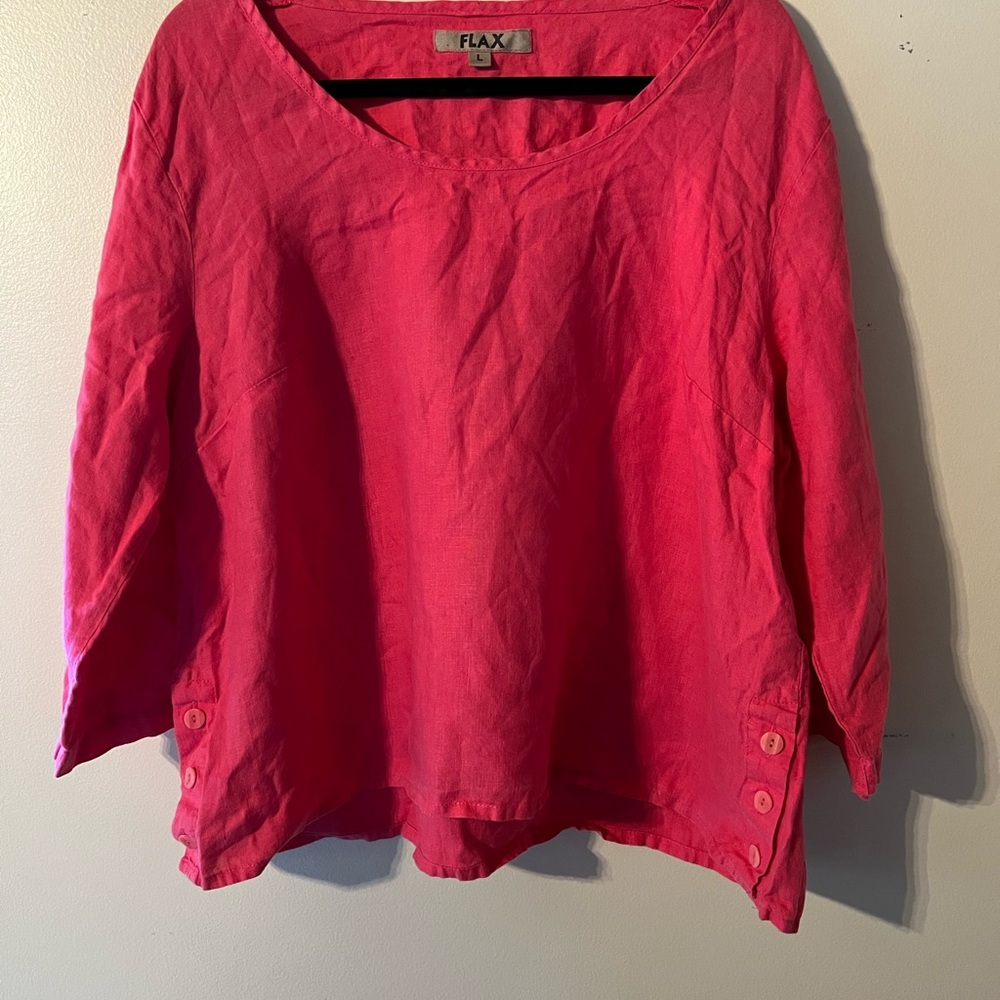 Flax Women's 100% Linen Blouse - Picture 4 of 7